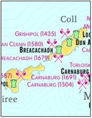Close-up of map section